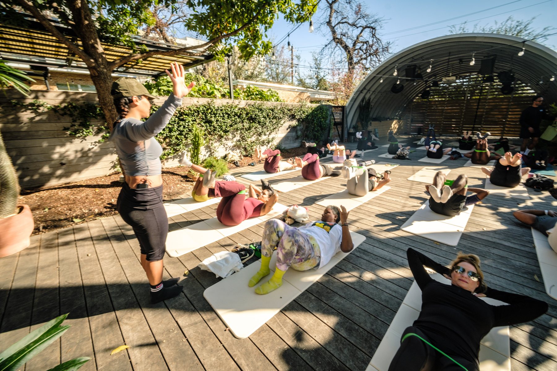 The instructor from Lante Pilates leading the class at A Day of Vybrance